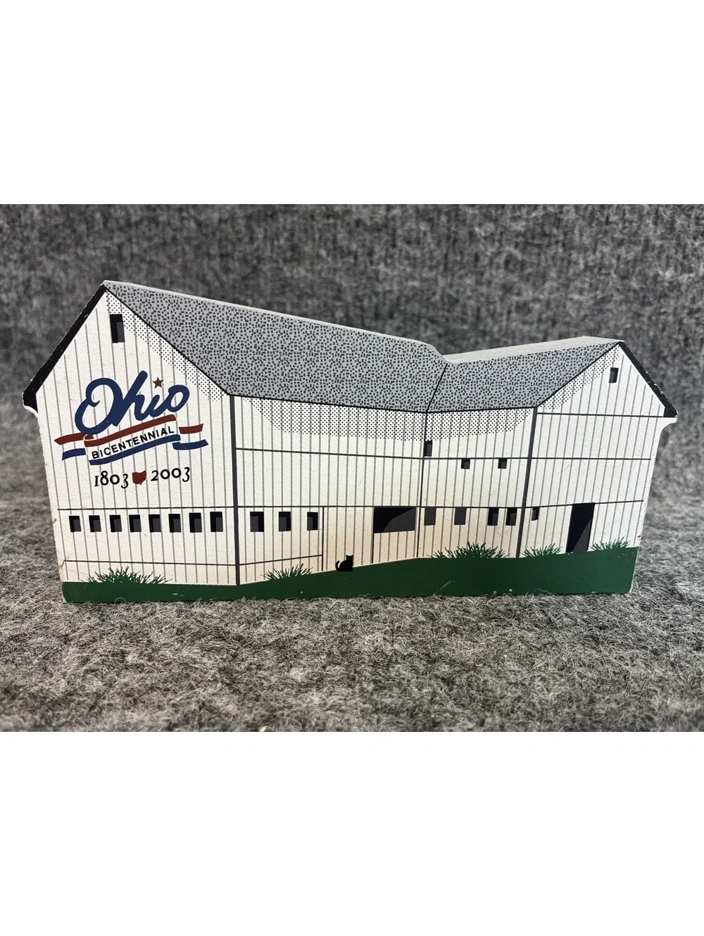 2 Ohio Bicentennial Barn Wooden Collectible 2003 Cats Meow